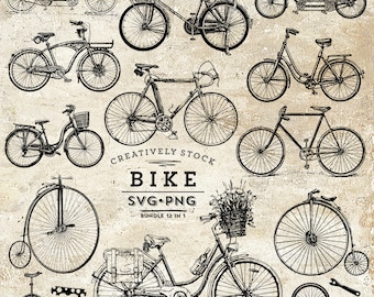 Bike SVG PNG Bundle, Bicycle svg png, Bike svg png, Vintage bicycle svg png, vintage bike svg, Retro bicycle svg, Retro bike, bike clipart