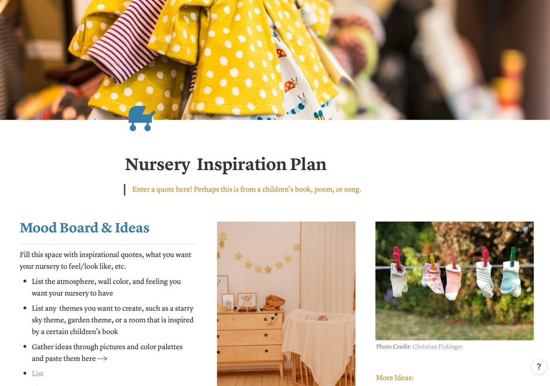 Nursery Planner Notion Template simple Version Baby to Do List Planner ...