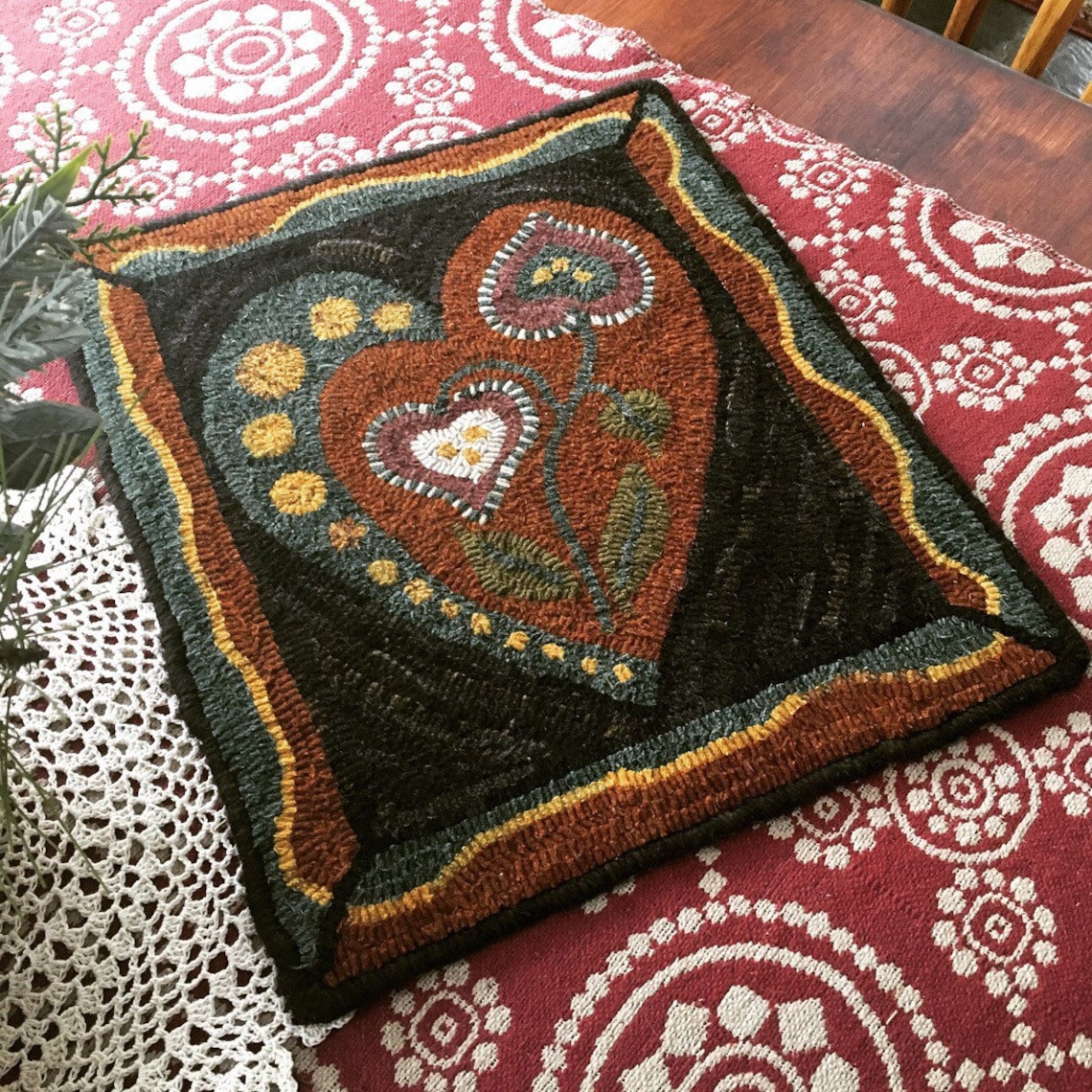 Valentines Bouquet 2 Rug Hooking Pattern on Linen - Etsy