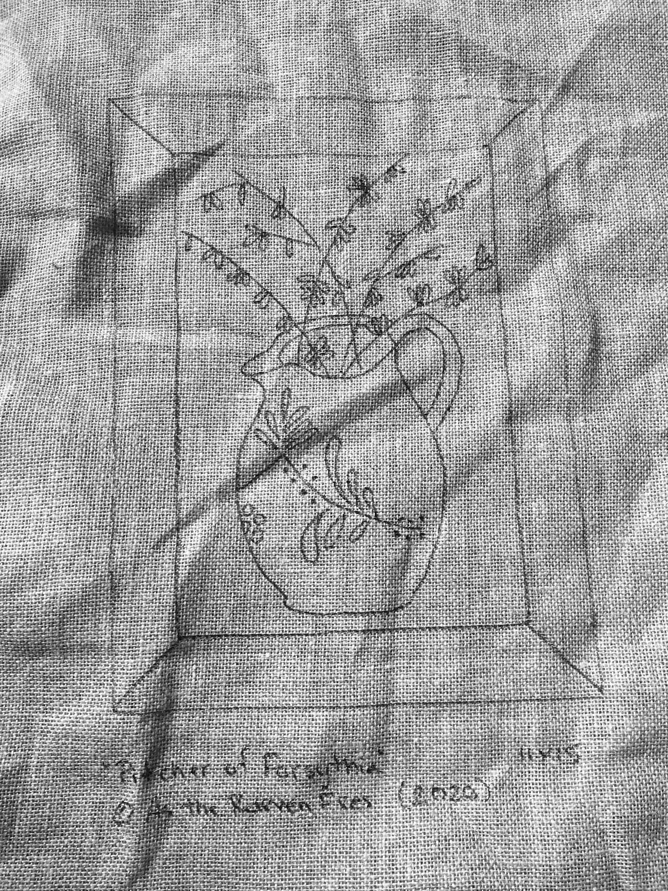 Pitcher of Forsythia Rug Hooking Pattern on Linen - Etsy