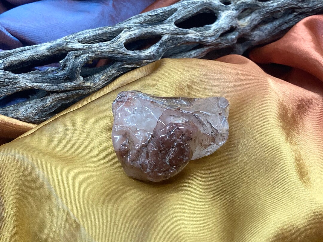 Phantom Quartz / Unique, Tumbled Angel Phantom Quartz / Amphibole