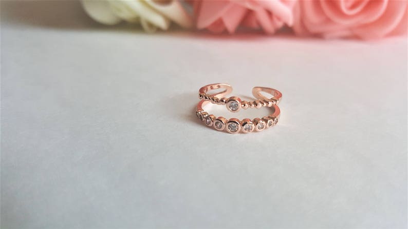 Simple and Elegant Women/'s Present Gift 18K ROSE GOLD RING mothers day TatianaStunt Stackable ring