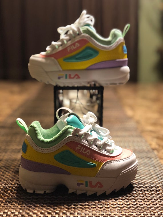 colourful fila shoes