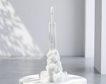 SpaceX Falcon Heavy Rocket 3D Printed - Space Lovers - Perfect Gift for Sci‑Fi Enthusiasts or Rocket Fans - Low Poly - Spacecraft Display