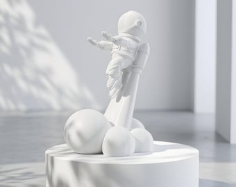 Supporto per controller astronauta | Supporto da scrivania per gamer spaziale | Supporto per telefono | Lancio di razzi | Regalo per gamer | Statua di astronauta della NASA