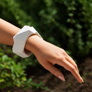 Futuristic Geometric Bracelet 3D Print - Modern Statement Accessory - Gift for Women Who Love Bold Design - Minimalist - Chic Statement