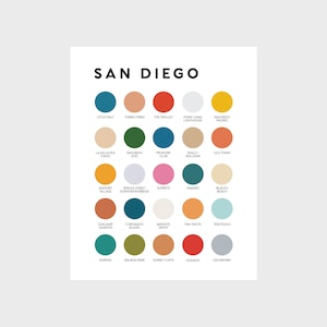 Impresión de paleta de colores de San Diego