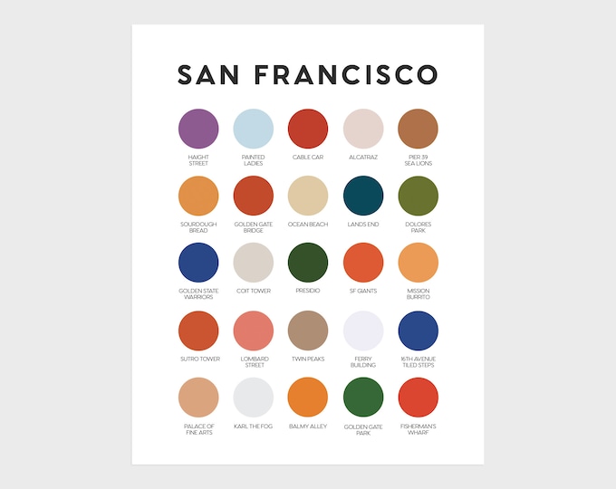 San Francisco Color Palette Print