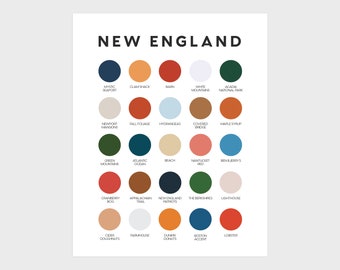 New England Color Palette Print