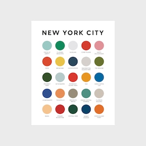 Impression de la palette de couleurs de la ville de New York