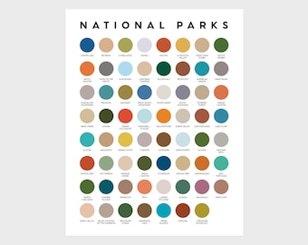 National Parks Color Palette Print