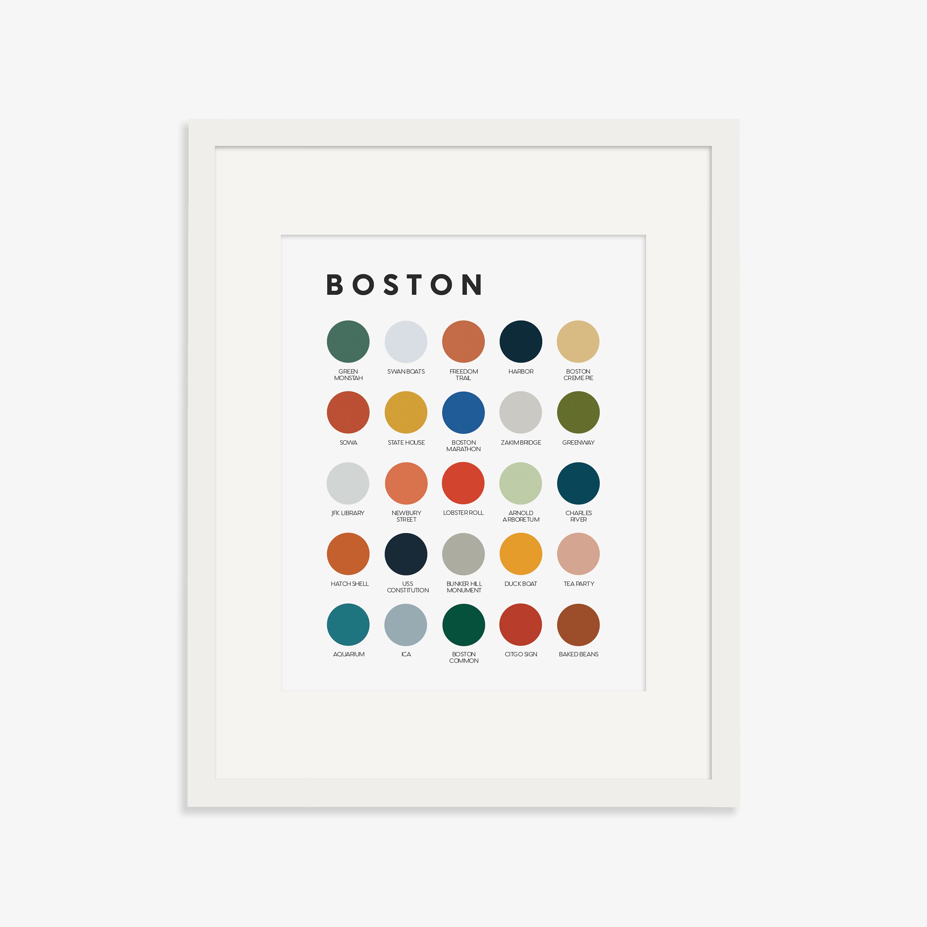 Boston Color Vector Boston Color Palette Print - Etsy