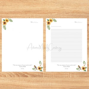 JW Printable Letterhead/ Letter Writing (Yellow floral)