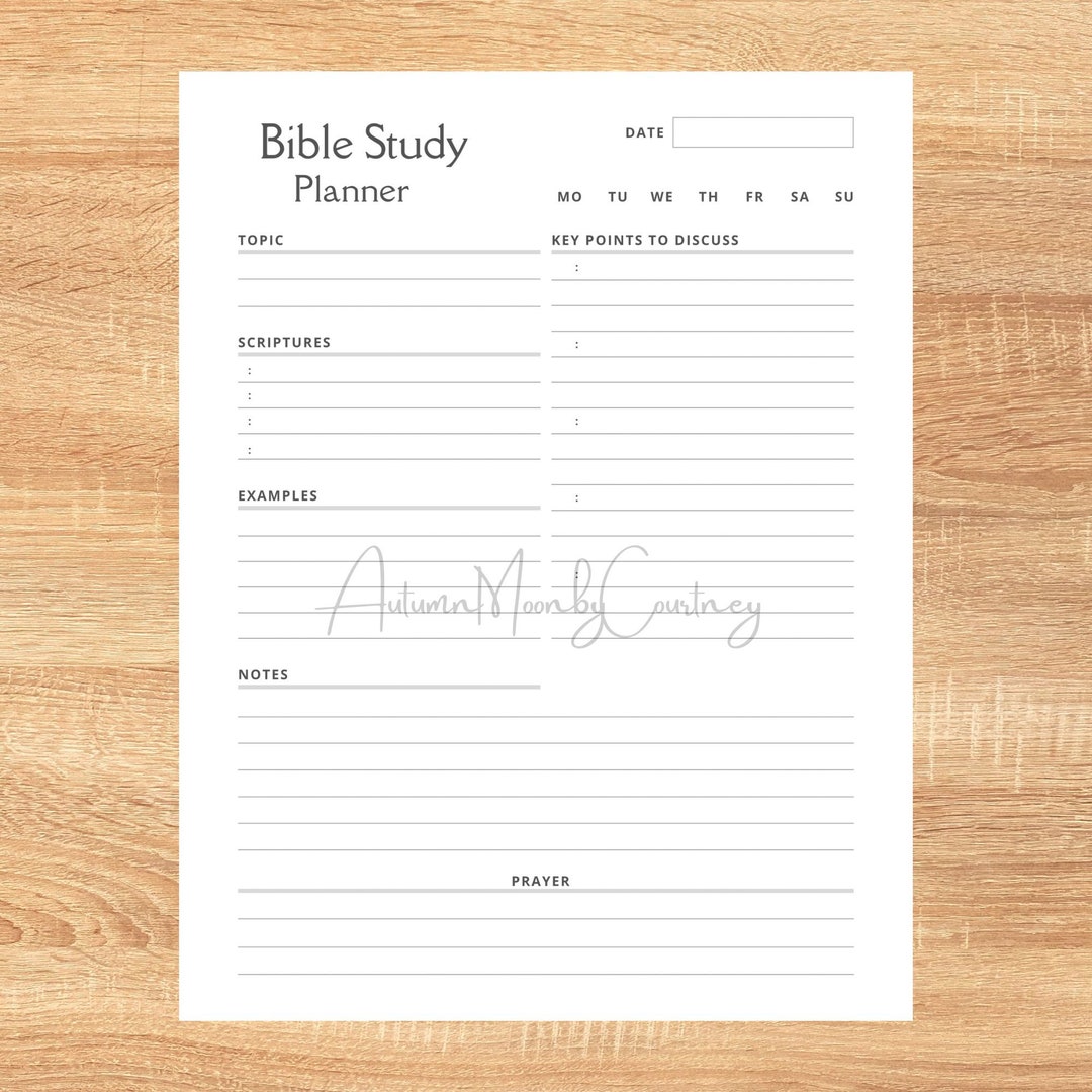 JW Printable Bible Study Planner - Etsy