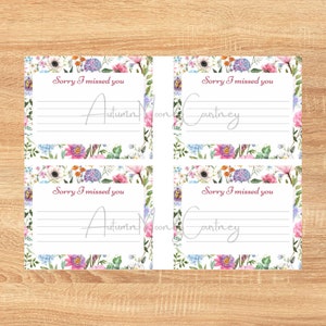 JW Printable Désolé tu m'as manqué cartes (Floral)