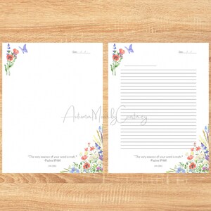 JW Printable Letterhead/ Letter Writing (Wildflower )