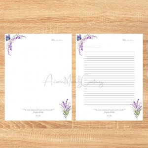Membrete imprimible JW/escritura de cartas (lavanda)