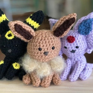 Eevee, Espeon, and Umbreon Crochet Pattern