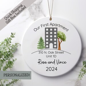Personalized First Apartment Ornament/ First Apartment Christmas Ornament