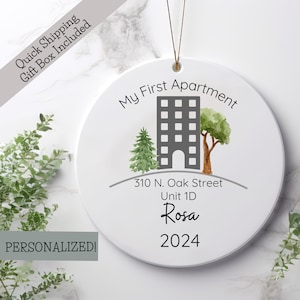 Personalized First Apartment Ornament/ First Apartment Christmas Ornament
