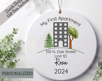 Personalized First Apartment Ornament/ First Apartment Christmas Ornament
