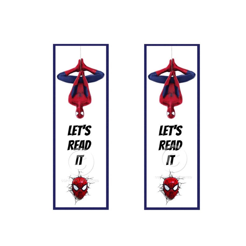spiderman bookmark printable bookmarks instant download etsy