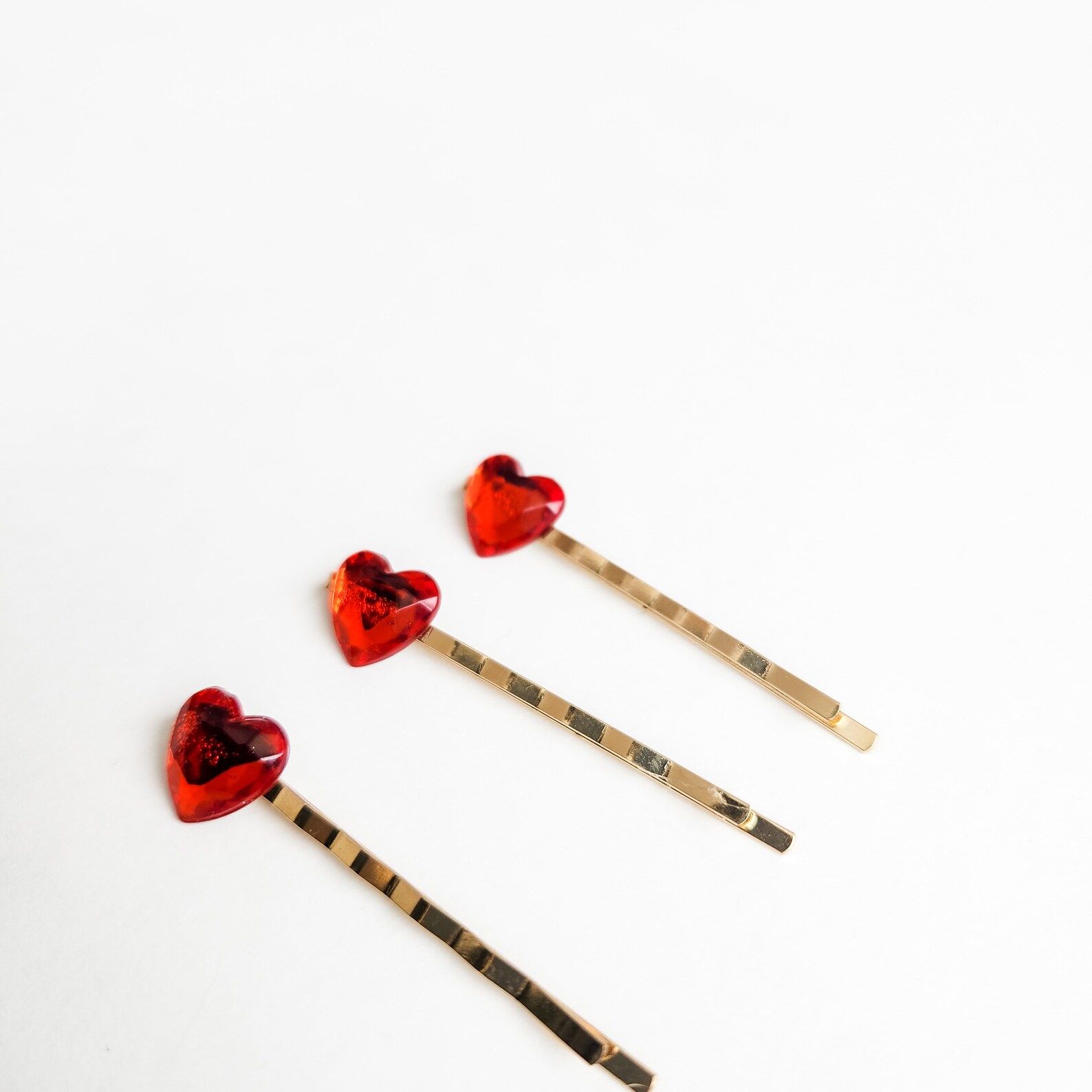 Queen of Hearts Red Heart Rhinestone Hair Pins / Bobby Pins - Etsy