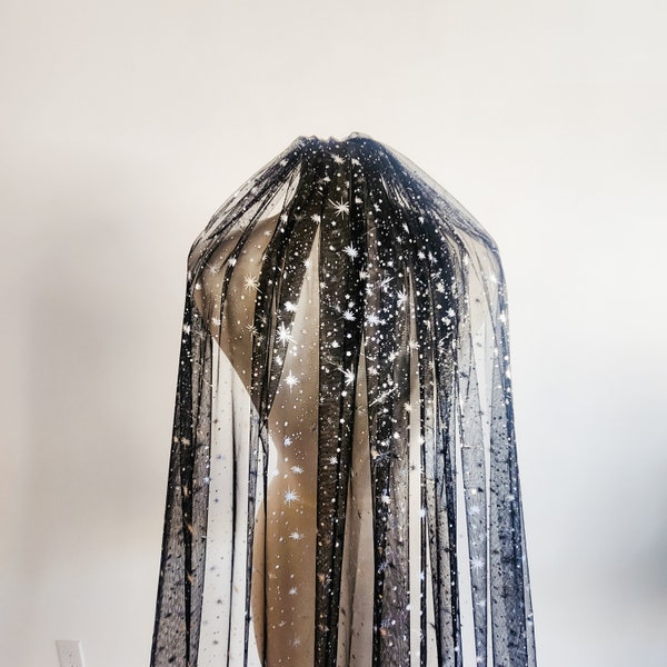 The Second Star Black Celestial Wedding Veil