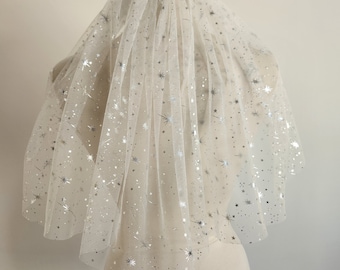 The Second Star Celestial Wedding Veil in White