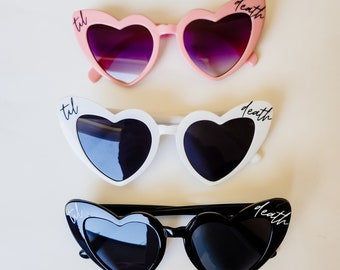 Til Death Do Us Part Heart Sunglasses UV Protection Multiple Colors