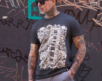 Skull Synthesizer Keyboard T-Shirt von Rakit DIY synths