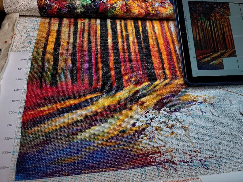 Leonid Afremov Morning Sun of January crossstitch pattern Etsy
