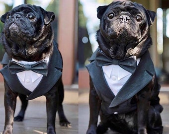 Formal Dog Tuxedo Harness Wedding Tuxedo for Dogs Custom Made Tuxedo Dog Wedding Attire Suit for Dog Dog Bearer Choice Color Bowtie Etsy