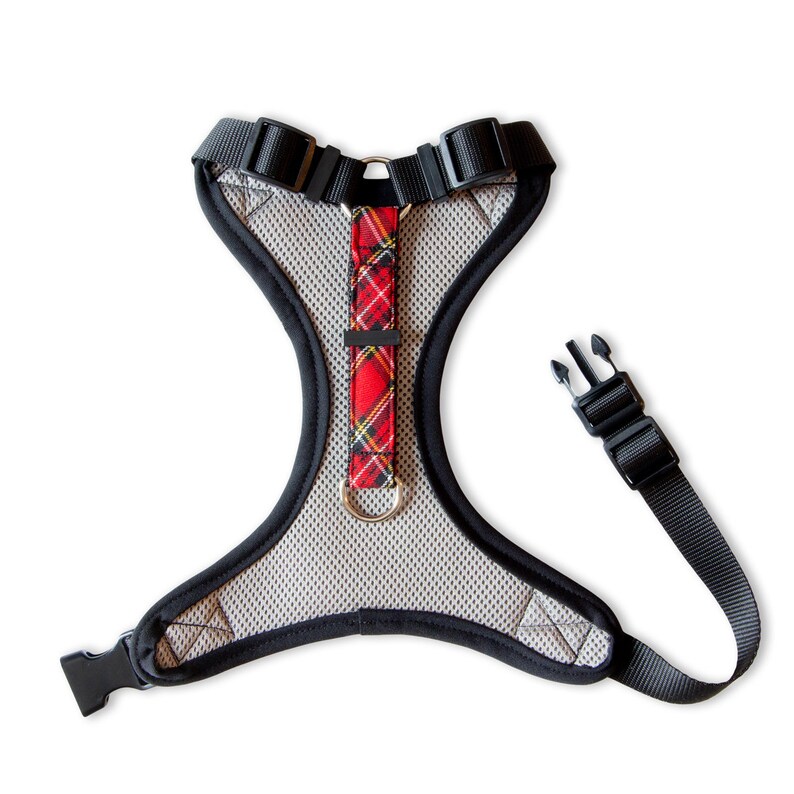 Red Tartan Dog Harness for Small to Large Dogs Elegant Dog Etsy