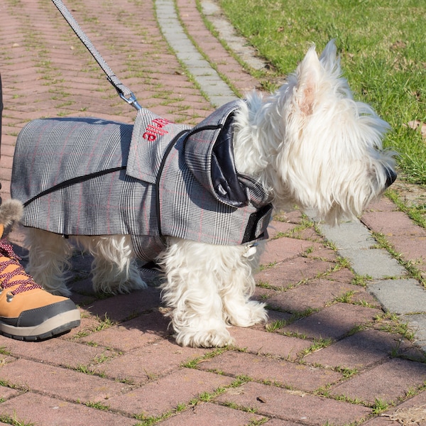 Manteau chaud pour chien tartan pour petits et grands chiens, manteau pour chien personnalisé, manteau à carreaux pour chien, veste rembourrée pour chien