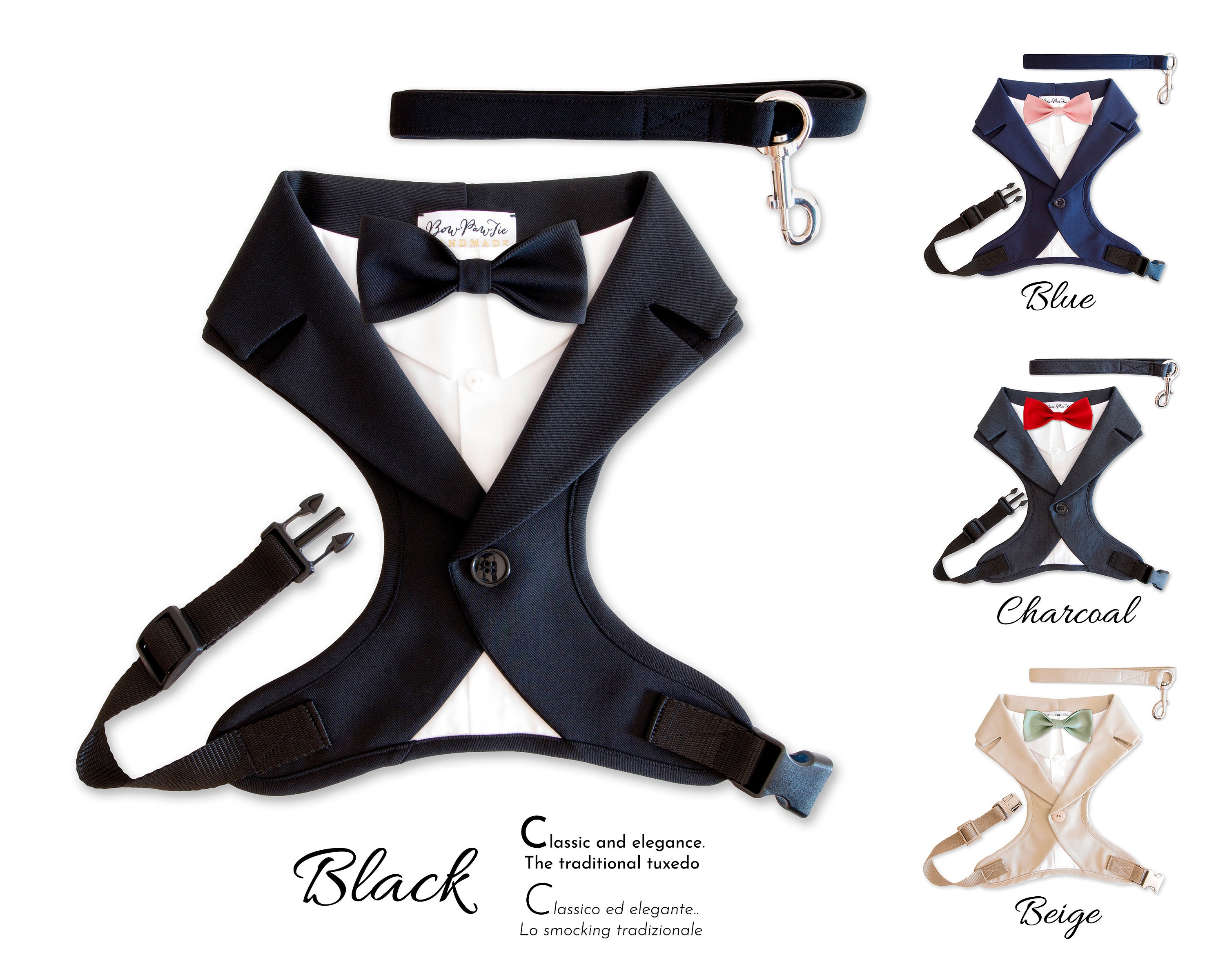 Dog Tuxedo wedding harness and leash set dog formal attire Etsy