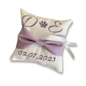Cuscino porta fedi per cani, cuscino porta anelli, cane porta fedi, cuscino per matrimonio con iniziali ricamate e personalizzabile