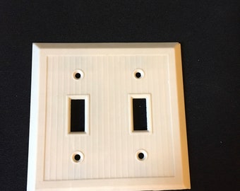NOS Vtg Brown Sierra Single Switch Wall Plate Cover Ribbed Bakelite MCM Deco 50s
