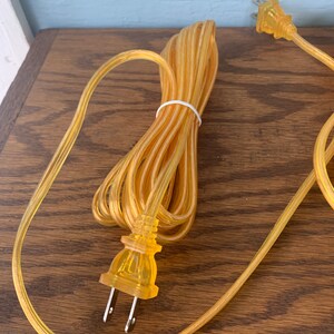 NOS/Set of 9/Clear Gold, 18/2 Plastic Covered Lamp Cord Sets/12 feet/lamp rewiring.