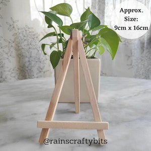 Mini Wooden Easel Frame, Hoop Art, Small Canvas Paintings Stand, Table Top Decoration Display image 1