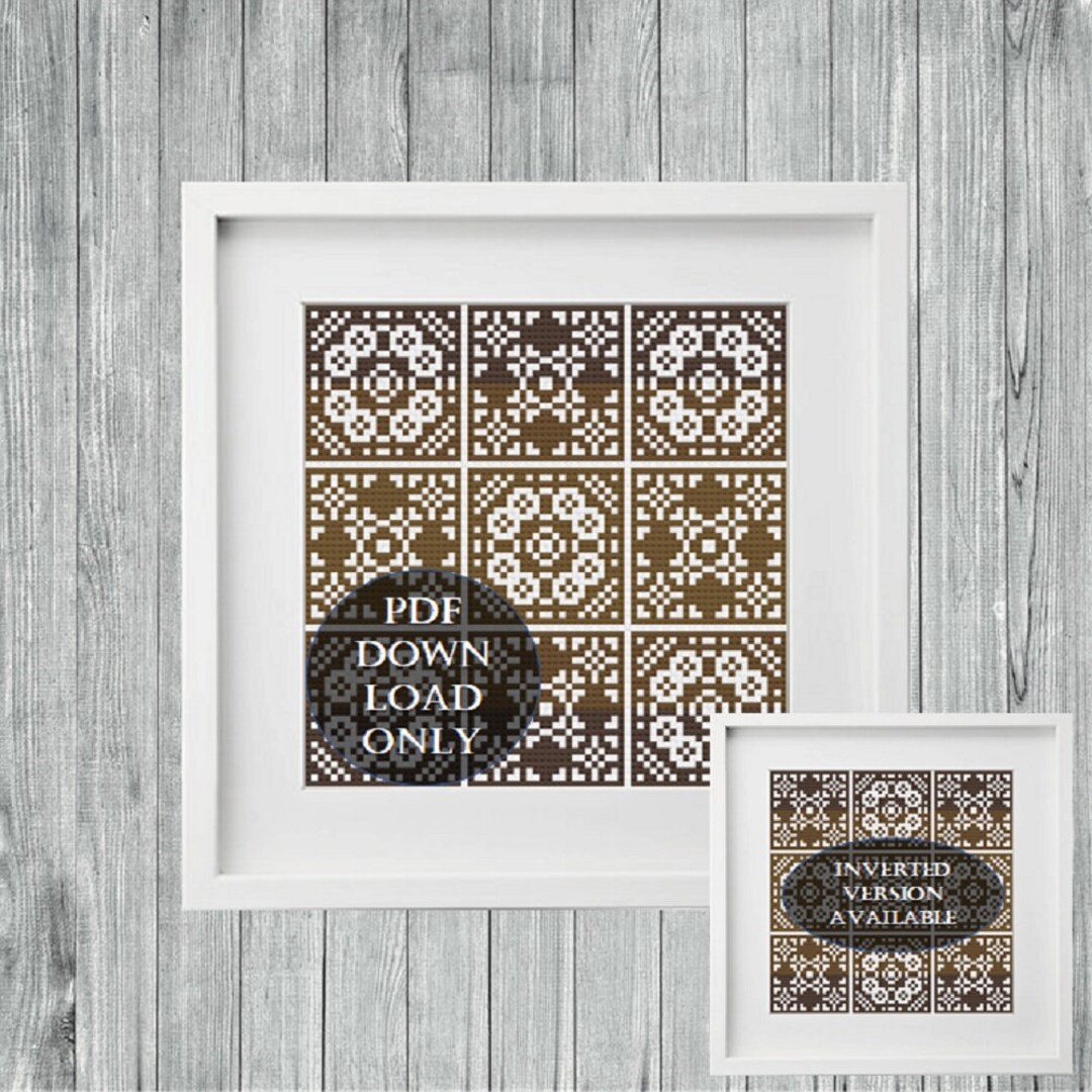 Tile Stitching Pattern Square Tiles Cross Stitch PDF Pattern 1, Quaker, Sampler, Geometric ...