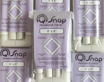 8 inch QSnap Frame, 8"x8" PVC Needlework Frame for Cross Stitch, Embroidery, Quilting, Punch Needle Craft