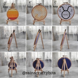 Mini Wooden Easel Frame, Hoop Art, Small Canvas Paintings Stand, Table Top Decoration Display image 4
