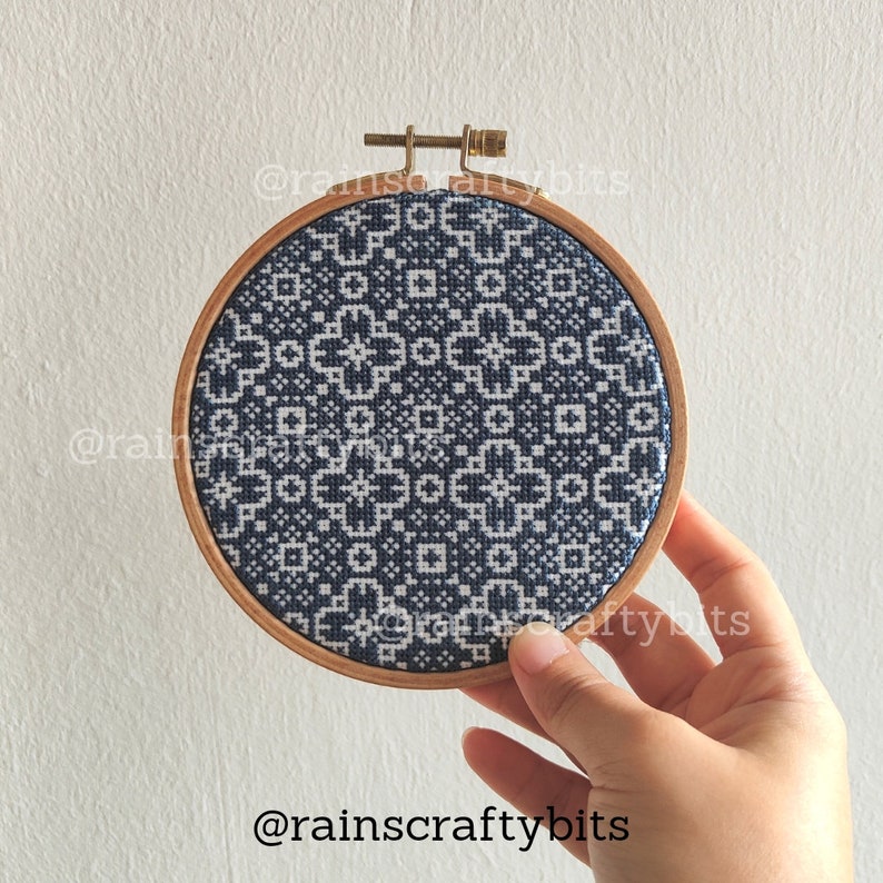 Geometric Cross Stitch Pattern, Repetitve Mindless Stitching, Modern Fibre Art, Digital Files, Instant Download Only image 2