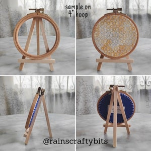 Mini Wooden Easel Frame, Hoop Art, Small Canvas Paintings Stand, Table Top Decoration Display image 6