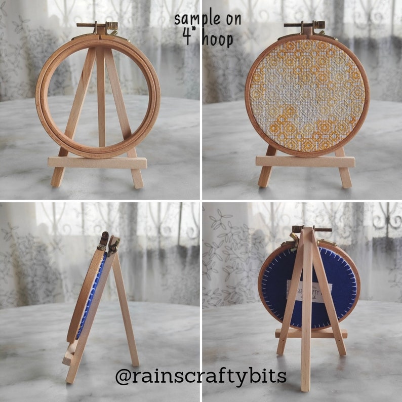 Mini Wooden Easel Frame, Hoop Art, Small Canvas Paintings Stand, Table Top Decoration Display image 6