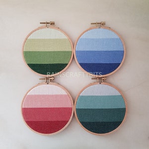Geometric Embroidery Cross Stitch 5 inch Hoop Art, Handmade Decorative Gift Item For Display image 2