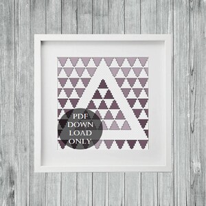 Geometric Cross Stitch PDF Pattern 3, Geometric Triangles, Beginner Cross Stitch, Modern Fibre Art, Digital Files, Instant Download Only