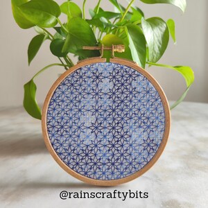 Blackwork Embroidery Colourful 4 inch Hoop Art 10, Handmade Decorative Gift Item For Display image 7