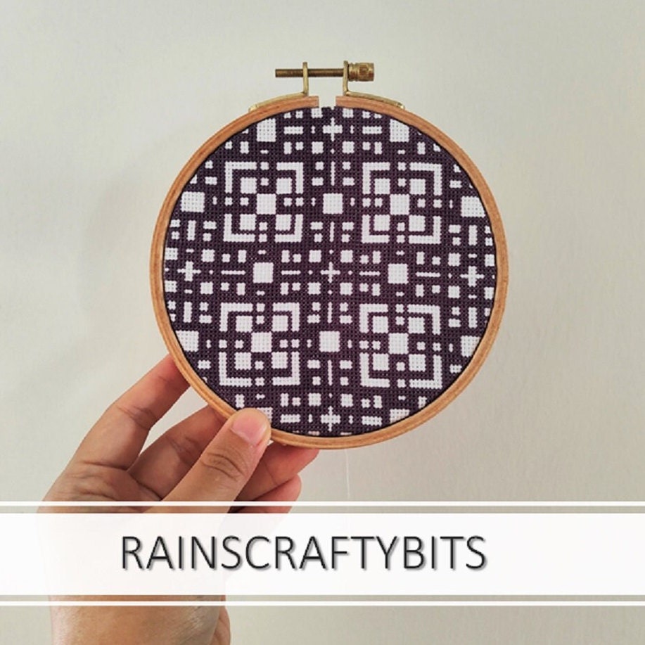 Cross Stitch Patterns Rectangular Geometric Cross Stitch PDF Pattern 9, Square Rectangle Blocks, Modern ...